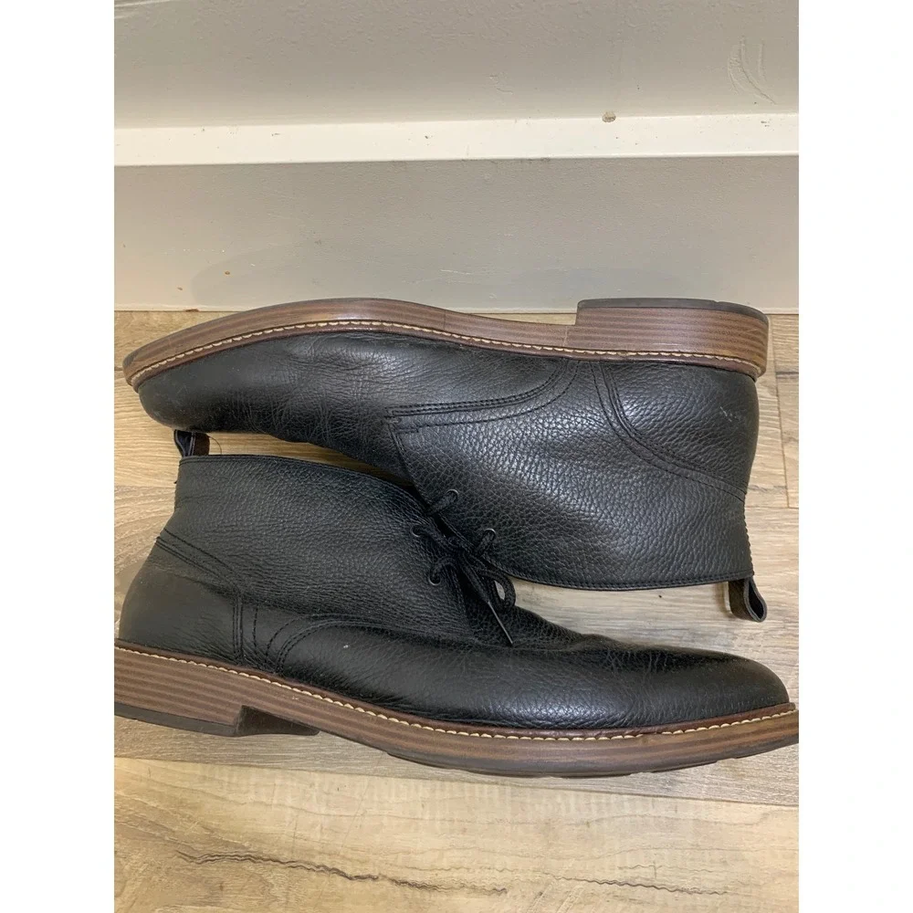 Cole Haan Grand.OS Chukka Boots Black Leather Quiet Luxury Classic Mens